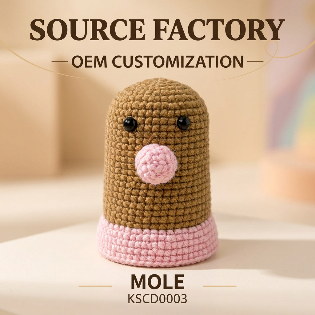 Handmade Crochet Mole Decor Scenarios
