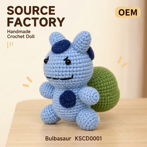 Handmade Crochet Bulbasaur Plushie Front View