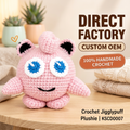 Handmade Crochet Jigglypuff Plushie - Cute Pink Fairy Amigurumi Doll & Bag Charm