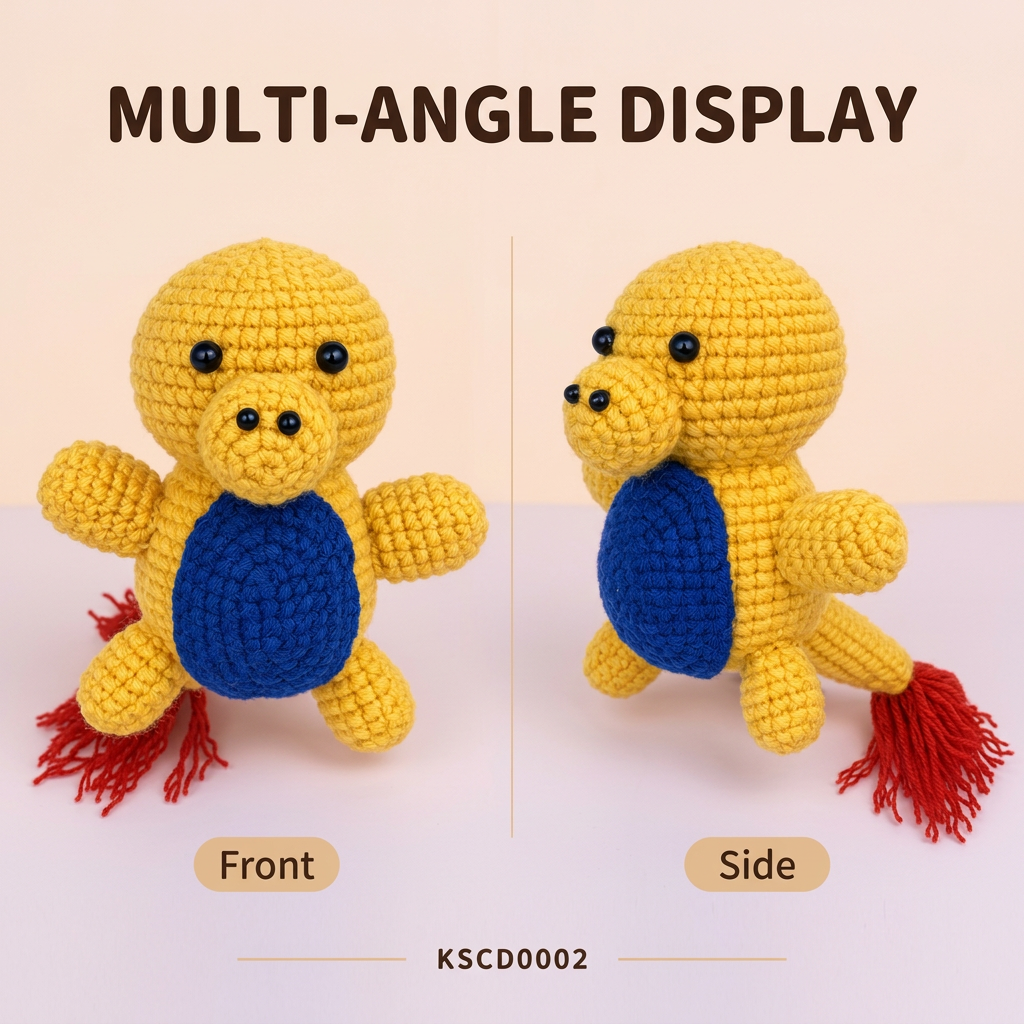 Handmade Crochet Fire Dragon Plushie - Cute Amigurumi Animal Doll & Bag Charm