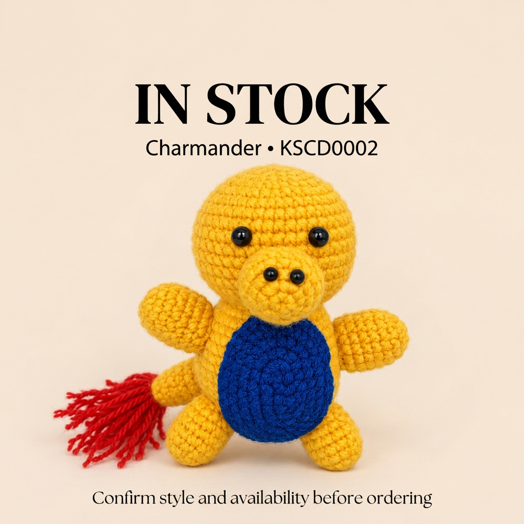 Handmade Crochet Fire Dragon Plushie - Cute Amigurumi Animal Doll & Bag Charm