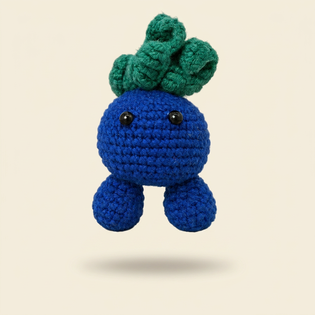 Handmade Crochet Oddish Sprout Plushie - Cute Amigurumi Plant Doll & Desk Companion
