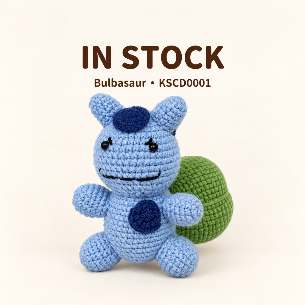 Handmade Crochet Bulbasaur Plushie Ready Stock Display