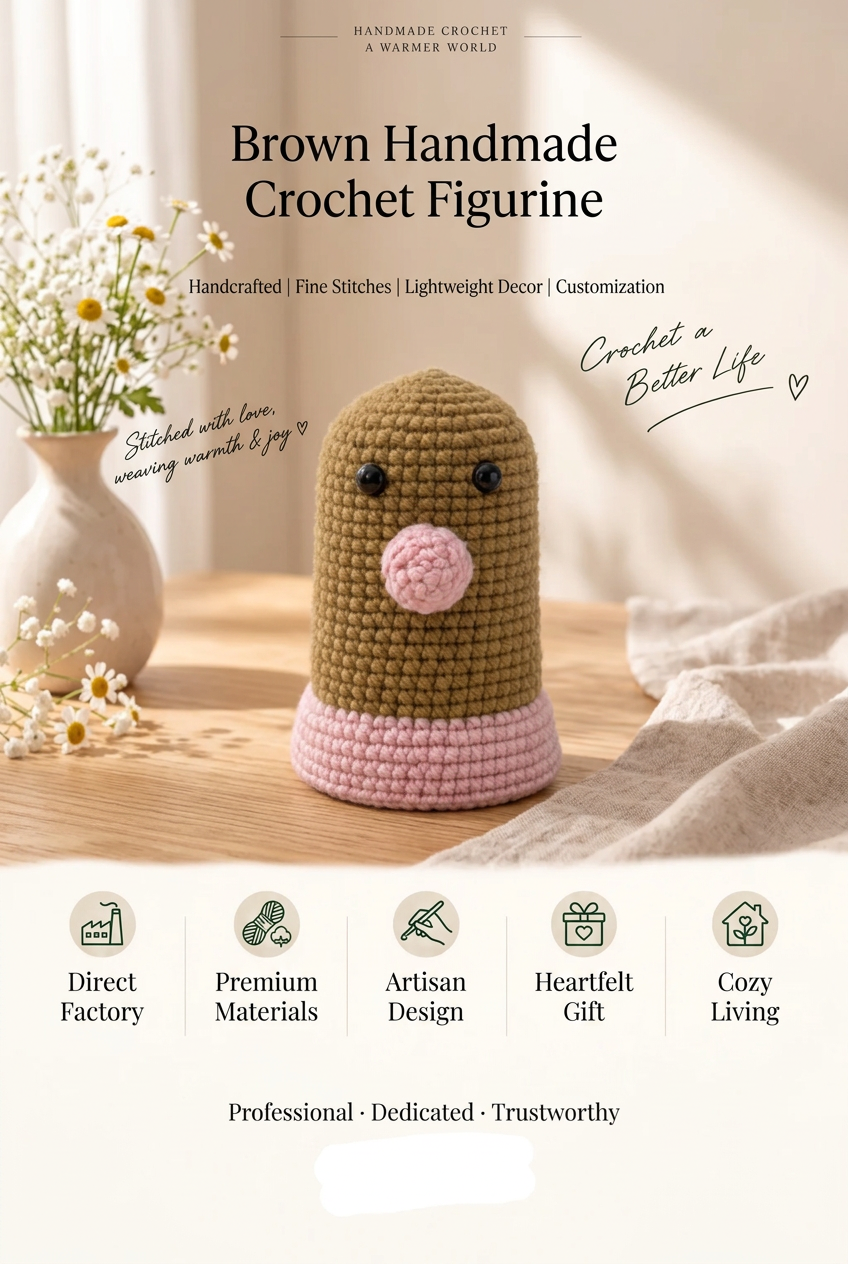 Handmade Crochet Mole Multi-Angle Details