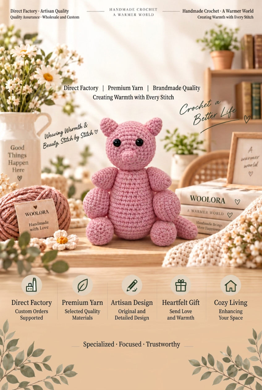 Handmade Crochet Pink Kitty Plushie - Cute Amigurumi Animal Doll & Bag Charm