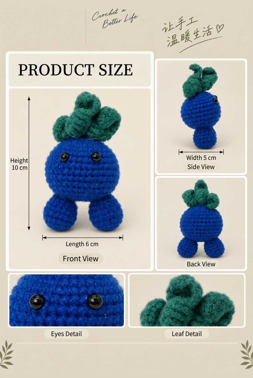 Handmade Crochet Oddish Sprout Plushie - Cute Amigurumi Plant Doll & Desk Companion